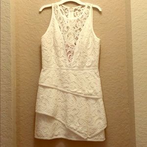 White BCBG lace dress